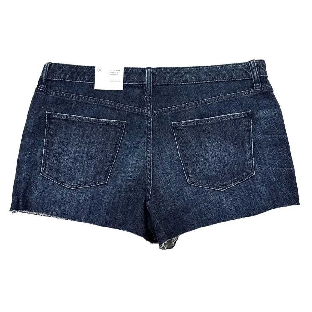 Universal Thread High Rise Dark Blue Denim Shorts Size 14/32 NWT
